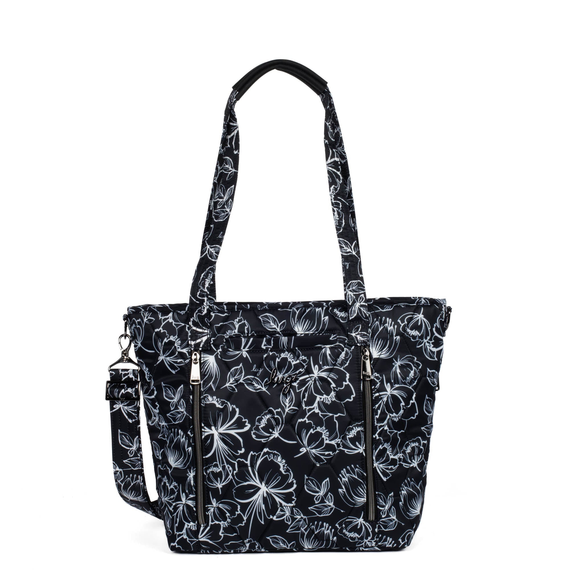 Rally Tote Bag - OUTLINE FLORAL BLACK - Rally_OutlineFloralBlack_01